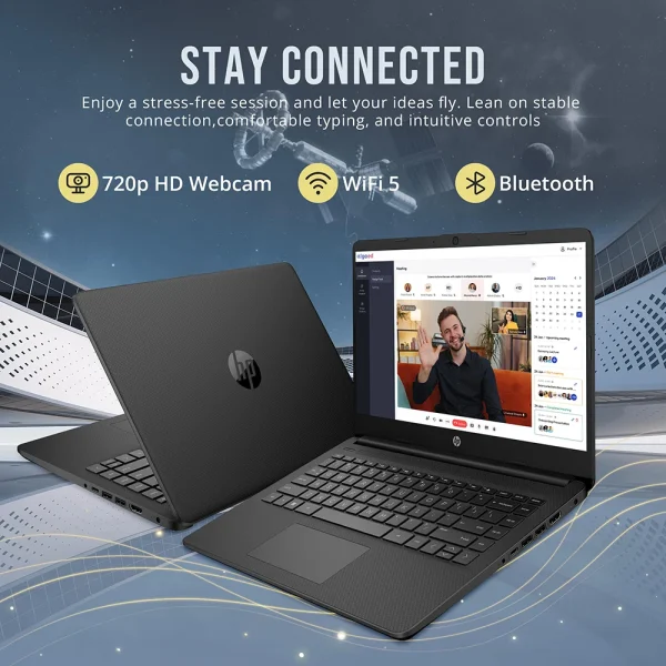 HP Newest 14" Business Laptop, Intel Celeron N4120, 16GB RAM, 384GB Storage(128GB eMMC+256GB Micro SD), 1Year Office 365, Black - Image 5
