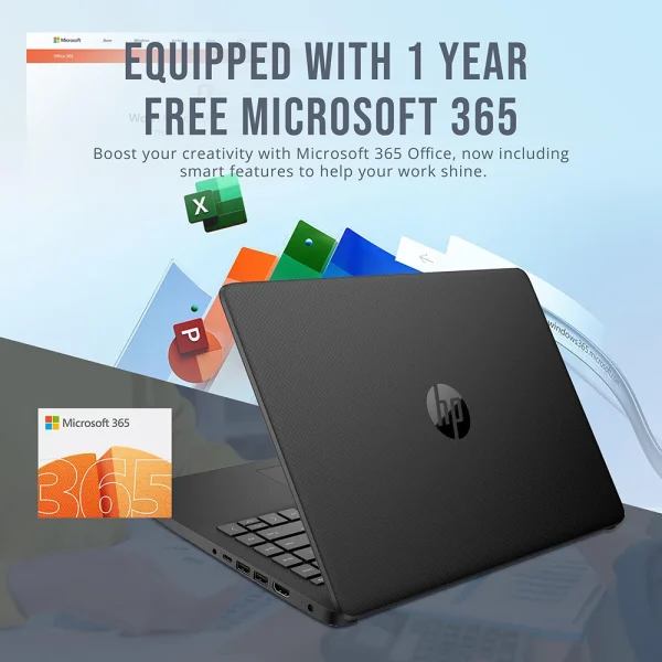 HP Newest 14" Business Laptop, Intel Celeron N4120, 16GB RAM, 384GB Storage(128GB eMMC+256GB Micro SD), 1Year Office 365, Black - Image 4