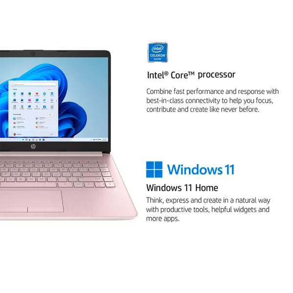 HP Newest 14" Business Laptop,Intel Celeron N4120,16GB RAM,320GB Storage(64GB eMMC+256GB Micro SD),1 Year Office 365,Pink - Image 2