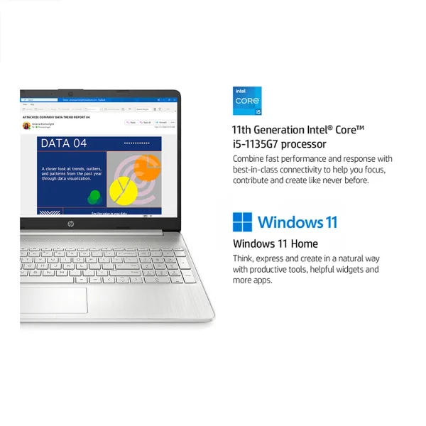 HP 15.6" FHD IPS Flagship Laptop Computer,Intel Core i5-1135G7,16GB RAM,1TB SSD,Iris Xe Graphics,WiFi 6,Windows 11 Home,Silver - Image 2