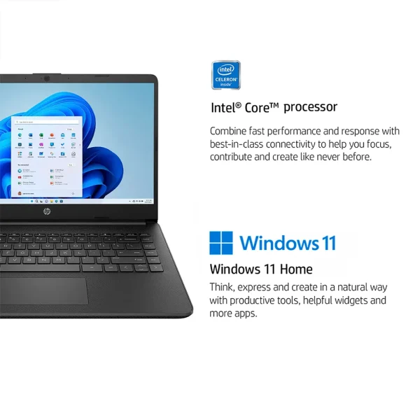 HP 14" Business Light Laptop, Intel Celeron N4120, 16GB RAM 384GB Storage(128GB eMMC+256GB Micro SD), 1 Year Office 365, Win11 S - Image 2