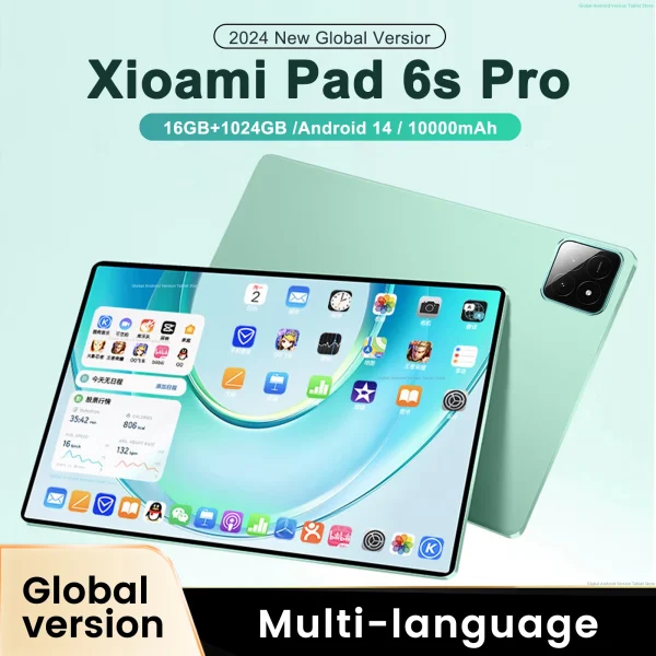 2025 Original Global Version Tablet Android 14 Pad 6S Pro Snapdragon Tablets PC 16GB+1024GB 5G Dual SIM Card WIFI HD 4K Mi Tab