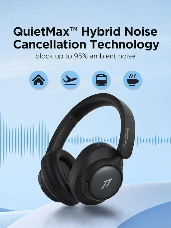 1MORE HQ31 LDAC Headphones Bluetooth 5.4 Wireless Headsets 90H playtime Noise Cancelling Headset Hi-Res Audio Mic Earphone ANC - Image 3