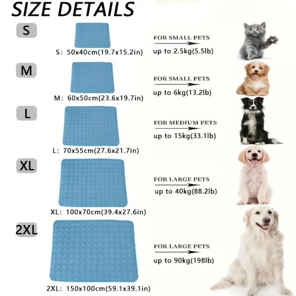 Dog Cooling Mat Summer Pet Cold Bed Extra Large For Small Big Dogs Pet Accessories Cat Durable Blanket Sofa Cat Ice Pad Blanket - Image 2
