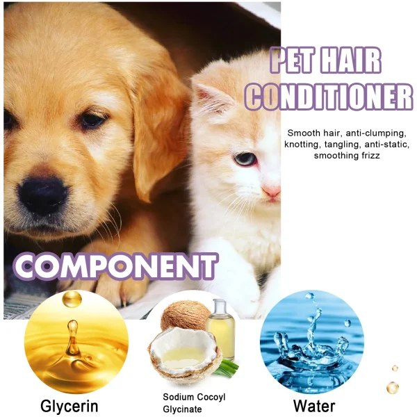 50ml Non-Knotted Pet Hair Care Cream Moisturizes Care Pet Hair Conditioner Dry Skin Pet Hair Conditioner for Pet Fur Hair Dogs - Image 2