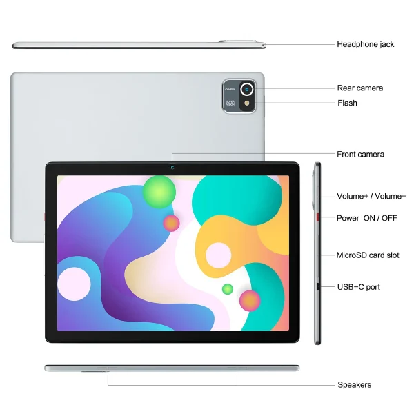 2025 NEW MB1001 Tablets 10.1" 1080P HD Display 2MP+5MP Camera 6GB RAM 64GB ROM 128GB Expandable 5000mAh Battery Android13 Pad PC - Image 6