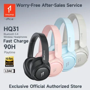 1MORE HQ31 LDAC Headphones Bluetooth 5.4 Wireless Headsets 90H playtime Noise Cancelling Headset Hi-Res Audio Mic Earphone ANC