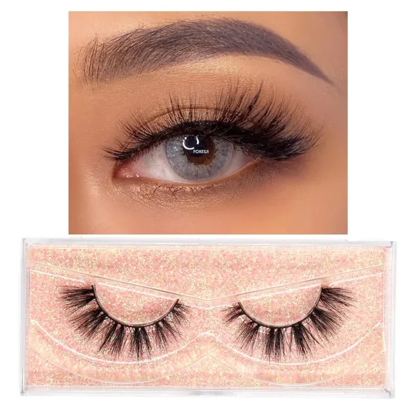 FOXESJI Makeup Eyelashes 3D Mink Eye Lashes Fluffy Soft Wispy Natural Lashes Extension Reusable Fake Lashes Mink False Eyelashes - Image 45