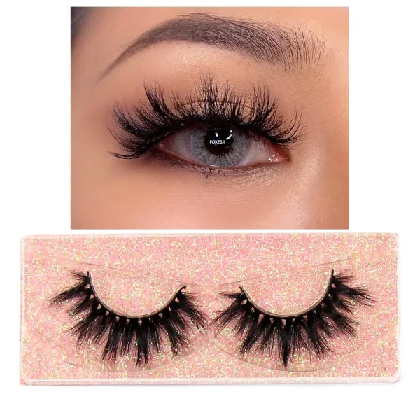 FOXESJI Makeup Eyelashes 3D Mink Eye Lashes Fluffy Soft Wispy Natural Lashes Extension Reusable Fake Lashes Mink False Eyelashes - Image 7