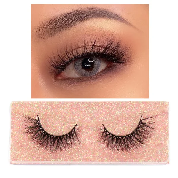 FOXESJI Makeup Eyelashes 3D Mink Eye Lashes Fluffy Soft Wispy Natural Lashes Extension Reusable Fake Lashes Mink False Eyelashes - Image 31
