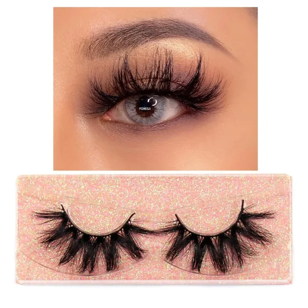 FOXESJI Makeup Eyelashes 3D Mink Eye Lashes Fluffy Soft Wispy Natural Lashes Extension Reusable Fake Lashes Mink False Eyelashes - Image 29