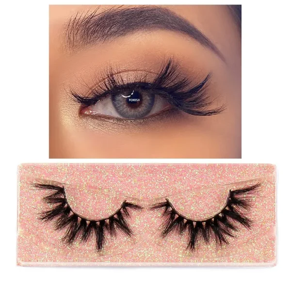 FOXESJI Makeup Eyelashes 3D Mink Eye Lashes Fluffy Soft Wispy Natural Lashes Extension Reusable Fake Lashes Mink False Eyelashes - Image 8
