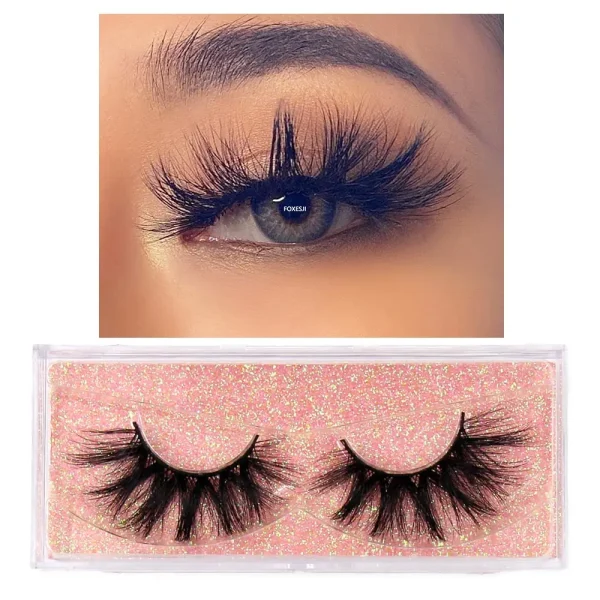 FOXESJI Makeup Eyelashes 3D Mink Eye Lashes Fluffy Soft Wispy Natural Lashes Extension Reusable Fake Lashes Mink False Eyelashes - Image 44