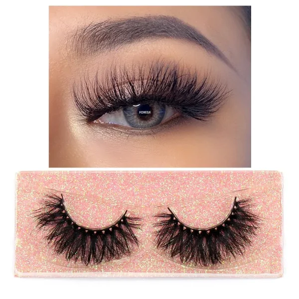 FOXESJI Makeup Eyelashes 3D Mink Eye Lashes Fluffy Soft Wispy Natural Lashes Extension Reusable Fake Lashes Mink False Eyelashes - Image 25