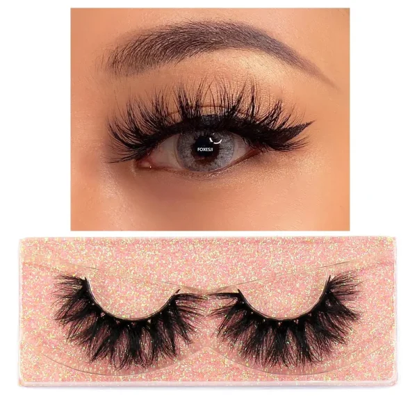 FOXESJI Makeup Eyelashes 3D Mink Eye Lashes Fluffy Soft Wispy Natural Lashes Extension Reusable Fake Lashes Mink False Eyelashes - Image 17
