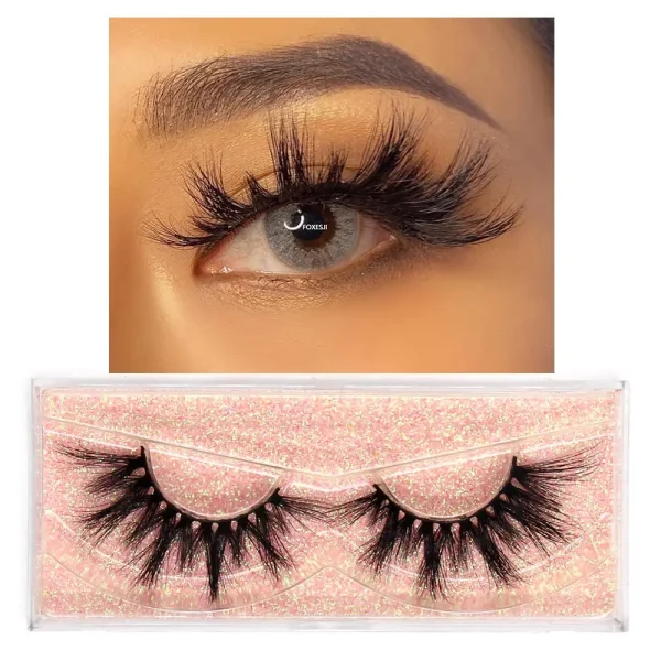 FOXESJI Makeup Eyelashes 3D Mink Eye Lashes Fluffy Soft Wispy Natural Lashes Extension Reusable Fake Lashes Mink False Eyelashes - Image 46