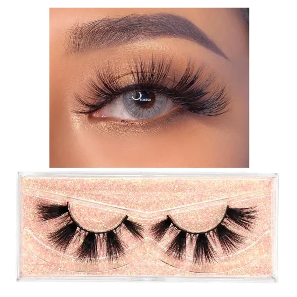 FOXESJI Makeup Eyelashes 3D Mink Eye Lashes Fluffy Soft Wispy Natural Lashes Extension Reusable Fake Lashes Mink False Eyelashes - Image 37