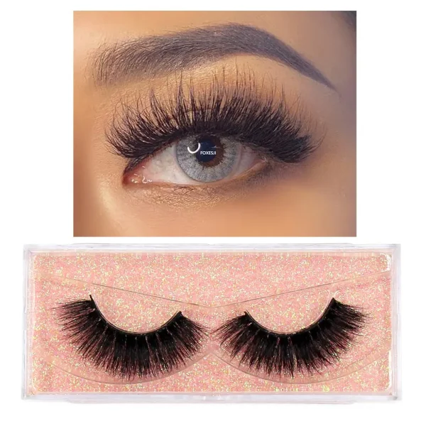 FOXESJI Makeup Eyelashes 3D Mink Eye Lashes Fluffy Soft Wispy Natural Lashes Extension Reusable Fake Lashes Mink False Eyelashes - Image 35
