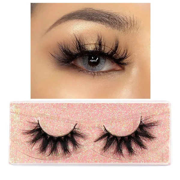 FOXESJI Makeup Eyelashes 3D Mink Eye Lashes Fluffy Soft Wispy Natural Lashes Extension Reusable Fake Lashes Mink False Eyelashes - Image 13