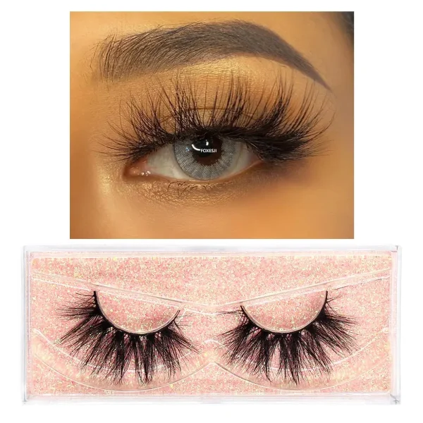 FOXESJI Makeup Eyelashes 3D Mink Eye Lashes Fluffy Soft Wispy Natural Lashes Extension Reusable Fake Lashes Mink False Eyelashes - Image 39