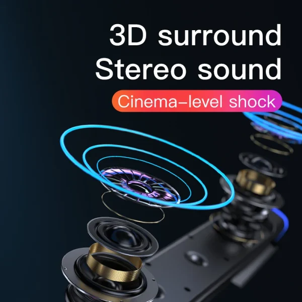 New Wireless Wired Computer TV Stereo Speakers 4D Surround Soundbar Subwoofer Sound Bar FM Radio LED For  Laptop PC Theater Aux - Image 2