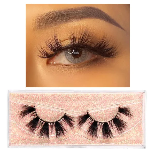 FOXESJI Makeup Eyelashes 3D Mink Eye Lashes Fluffy Soft Wispy Natural Lashes Extension Reusable Fake Lashes Mink False Eyelashes - Image 41