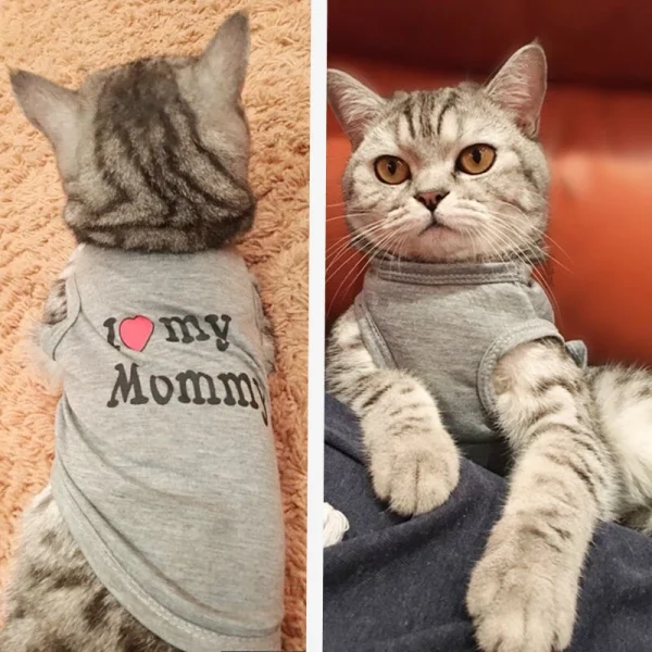 New Cute Cat Clothes Spring Pet Vest Clothing for Cat Fashion Summer Pet Jacket Printed Vest Costume Funny Apparel Cat Clothing - Image 2