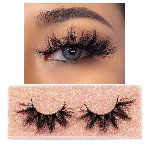 FOXESJI Makeup Eyelashes 3D Mink Eye Lashes Fluffy Soft Wispy Natural Lashes Extension Reusable Fake Lashes Mink False Eyelashes - Image 23