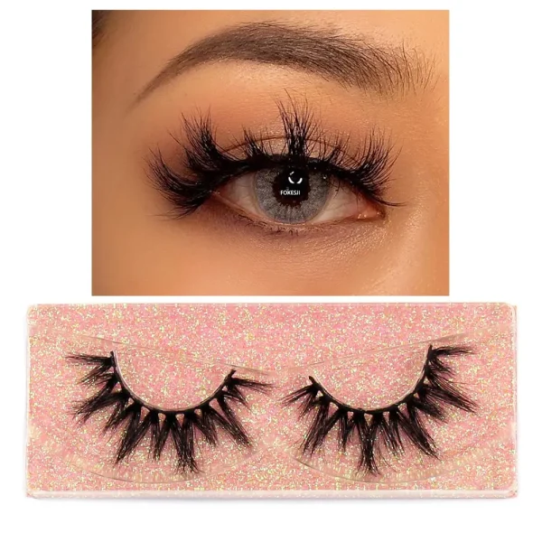 FOXESJI Makeup Eyelashes 3D Mink Eye Lashes Fluffy Soft Wispy Natural Lashes Extension Reusable Fake Lashes Mink False Eyelashes - Image 9