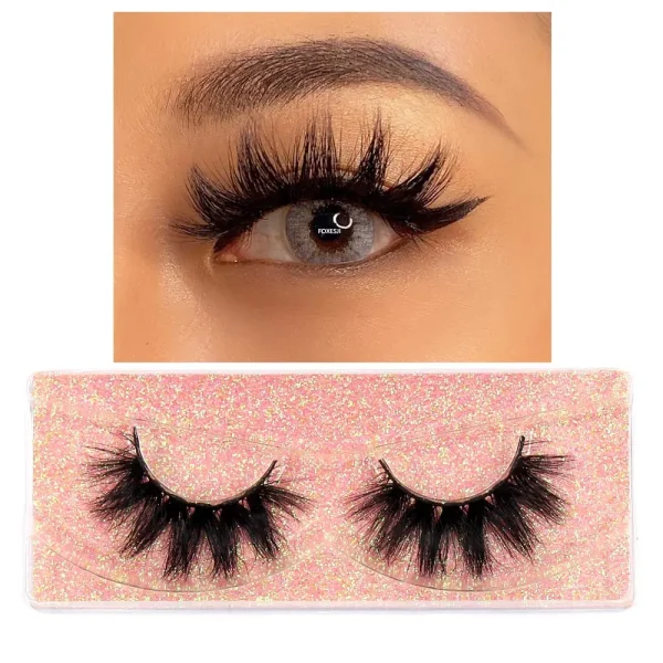 FOXESJI Makeup Eyelashes 3D Mink Eye Lashes Fluffy Soft Wispy Natural Lashes Extension Reusable Fake Lashes Mink False Eyelashes - Image 14