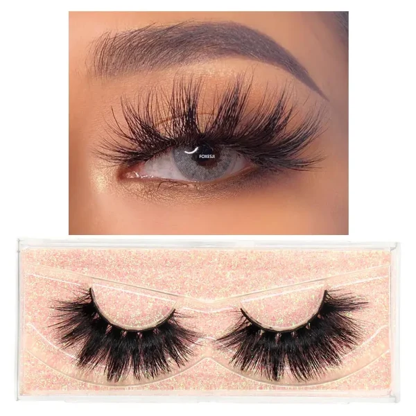 FOXESJI Makeup Eyelashes 3D Mink Eye Lashes Fluffy Soft Wispy Natural Lashes Extension Reusable Fake Lashes Mink False Eyelashes - Image 38