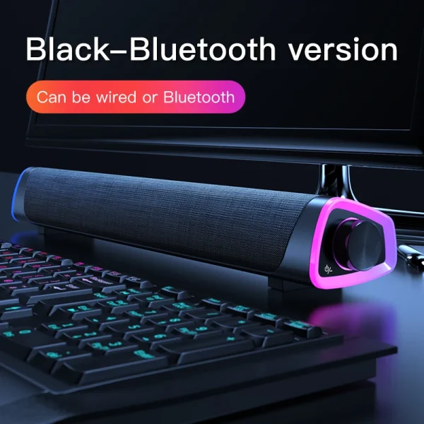 New Wireless Wired Computer TV Stereo Speakers 4D Surround Soundbar Subwoofer Sound Bar FM Radio LED For  Laptop PC Theater Aux - Image 9