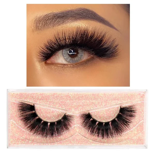 FOXESJI Makeup Eyelashes 3D Mink Eye Lashes Fluffy Soft Wispy Natural Lashes Extension Reusable Fake Lashes Mink False Eyelashes - Image 36