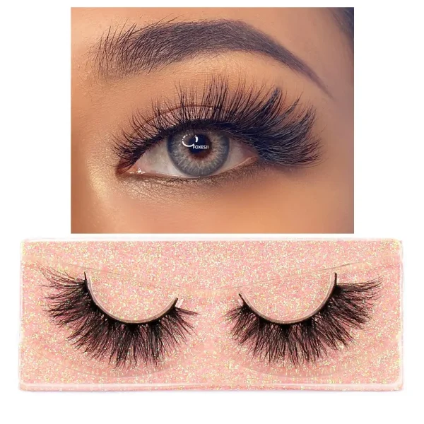 FOXESJI Makeup Eyelashes 3D Mink Eye Lashes Fluffy Soft Wispy Natural Lashes Extension Reusable Fake Lashes Mink False Eyelashes - Image 12