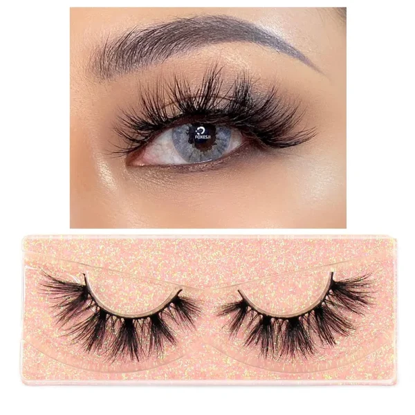 FOXESJI Makeup Eyelashes 3D Mink Eye Lashes Fluffy Soft Wispy Natural Lashes Extension Reusable Fake Lashes Mink False Eyelashes - Image 16