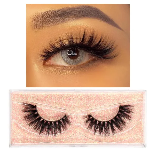 FOXESJI Makeup Eyelashes 3D Mink Eye Lashes Fluffy Soft Wispy Natural Lashes Extension Reusable Fake Lashes Mink False Eyelashes - Image 40