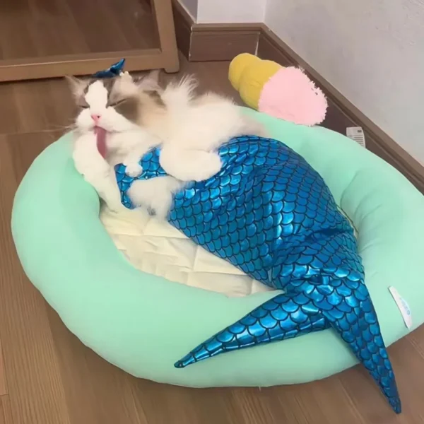 Pet Cat Mermaid Pet Costume Dog Dresses Funny Swimsuit Fish Tail Design Cute Bikini Dog Summer Pet Halloween Clothing - Image 8