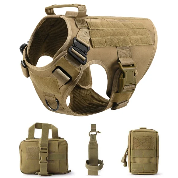 Tactical Military Vest Pet German Shepherd Golden Retriever Tactical  Training Dog Harness and Leash Set For All Breeds Dogs - Image 13