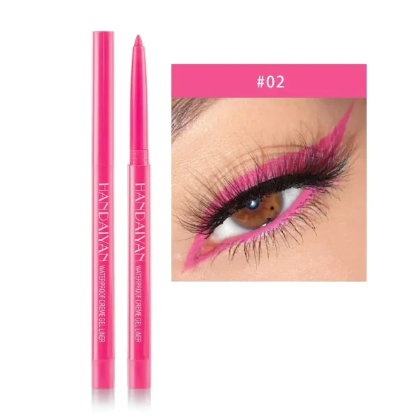 Matte Colorful Eye Liner Pen Cream 20 Colors Eyeliner Gel Pencils Option Easy To Wear Make Up Cosmetics White Yellow Blue Purple - Image 10
