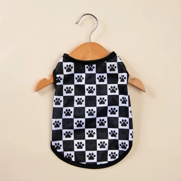Summer Cat Vest T-shirt Mesh Breathable Paw Print Sphynx Clothes For Small Medium Dog Cats Kitten Puppy Costume Pug Pet Coat - Image 2