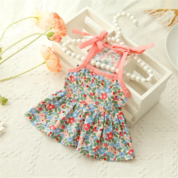 Summer Cotton Sphynx Cat Suspender Skirt Love Flower Pet Princess Dresses for Cats Gotas Katten Kedi Dog Dress mascotas Clothes - Image 9