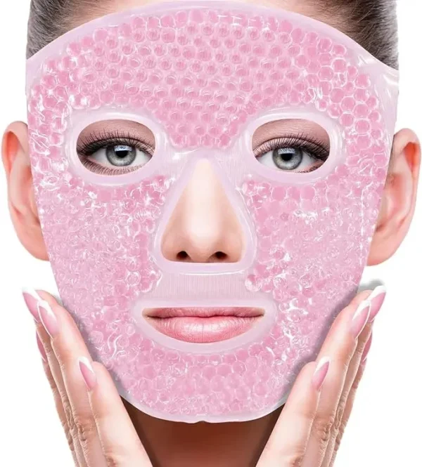 SPA Ice Cold and Hot Heat Full Face Eye Mask Sleeping Ice Pack Reduce Face Puff Dark Circles Gel Beads Compress for Woman - Image 9