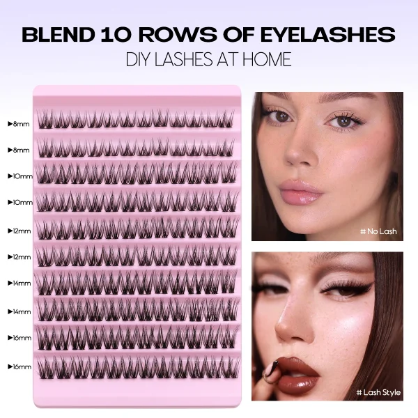 DIY Lash Extension Kit Individual Eyelash Extension Kit Cluster Lashes Kit Lash Glue Remover for Eyelash Extensions Makeup - Image 2