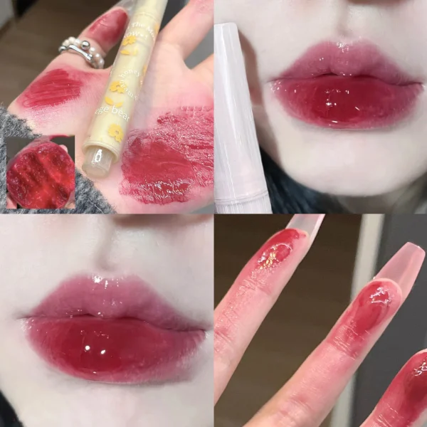 Water-light Lip Glaze Mirror Glitter Lip Tint Long Lasting Moisturising Love Heart Shape Solid Lipstick Pen Lips Makeup Cosmetic - Image 8