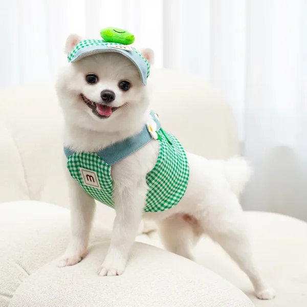 Three-piece Set Duck Frog Spring and Summer Pet Chest Harness Traction Rope Set - Breathable Fabric - For Cats & Puppies - Suita - Image 2