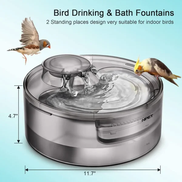 NPET DF10 Dog Water Fountain, 170oz/1.3Gallon/5L Large Automatic Pet Water Dispenser Dog Water Bowl for Cat, Dogs, Multiple Pets - Image 3