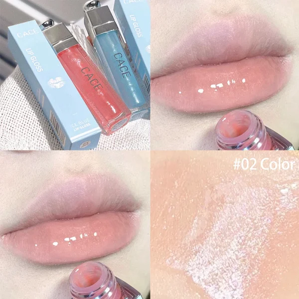 Water Light Glass Lip Glaze Hydrating Mirror Lip Oil Nourishing Pearlescent Glitter Lip Gloss Plumper Clear Tint Lip Balm Makeup - Image 2