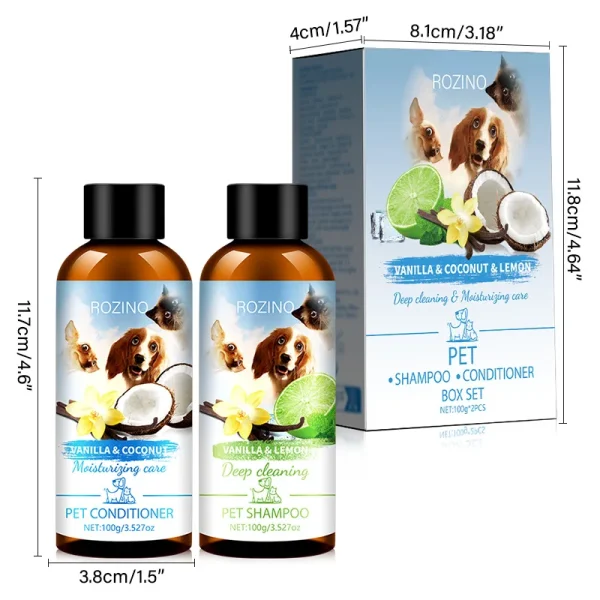 Pet Shower Gel and Conditioner Combo Pack, Perfect Clean Shampoo and Conditioner, Chemical Free, for Pets Cats and Dogs - Image 2