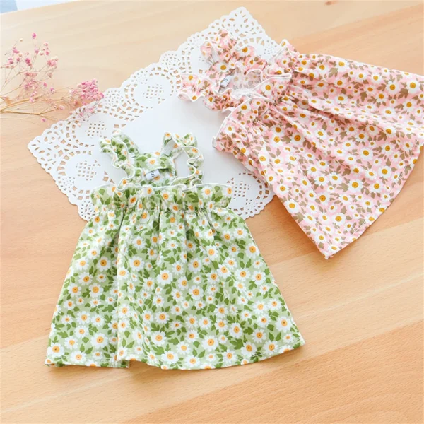 Summer Cotton Sphynx Cat Suspender Skirt Love Flower Pet Princess Dresses for Cats Gotas Katten Kedi Dog Dress mascotas Clothes - Image 3