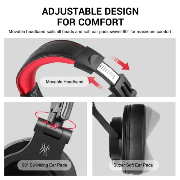 Oneodio Wired Over Ear Headphone With Mic Studio DJ Headphones Professional Monitor Recording & Mixing Headset For Gaming - Image 2